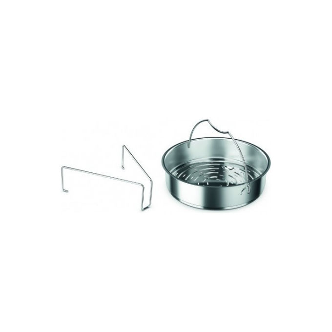 Fissler 610-700-00-8000 Cestello Forato con Treppiede 26 cm Acciaio Inox Accessorio per Pentola a Pressione