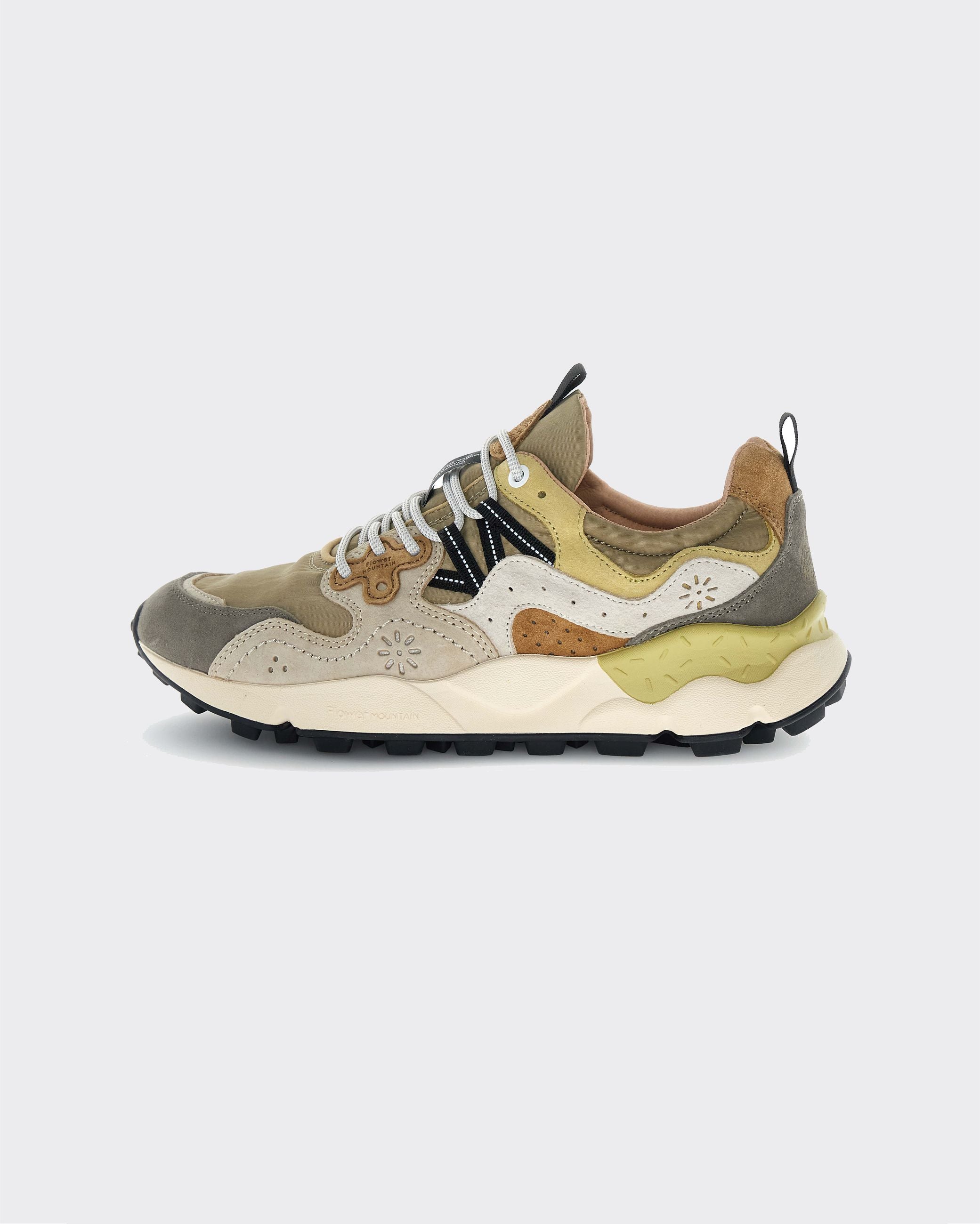 Flower Mountain Sneakers Yamano 3 Suede-Nylon Mud/Taupe/Milk