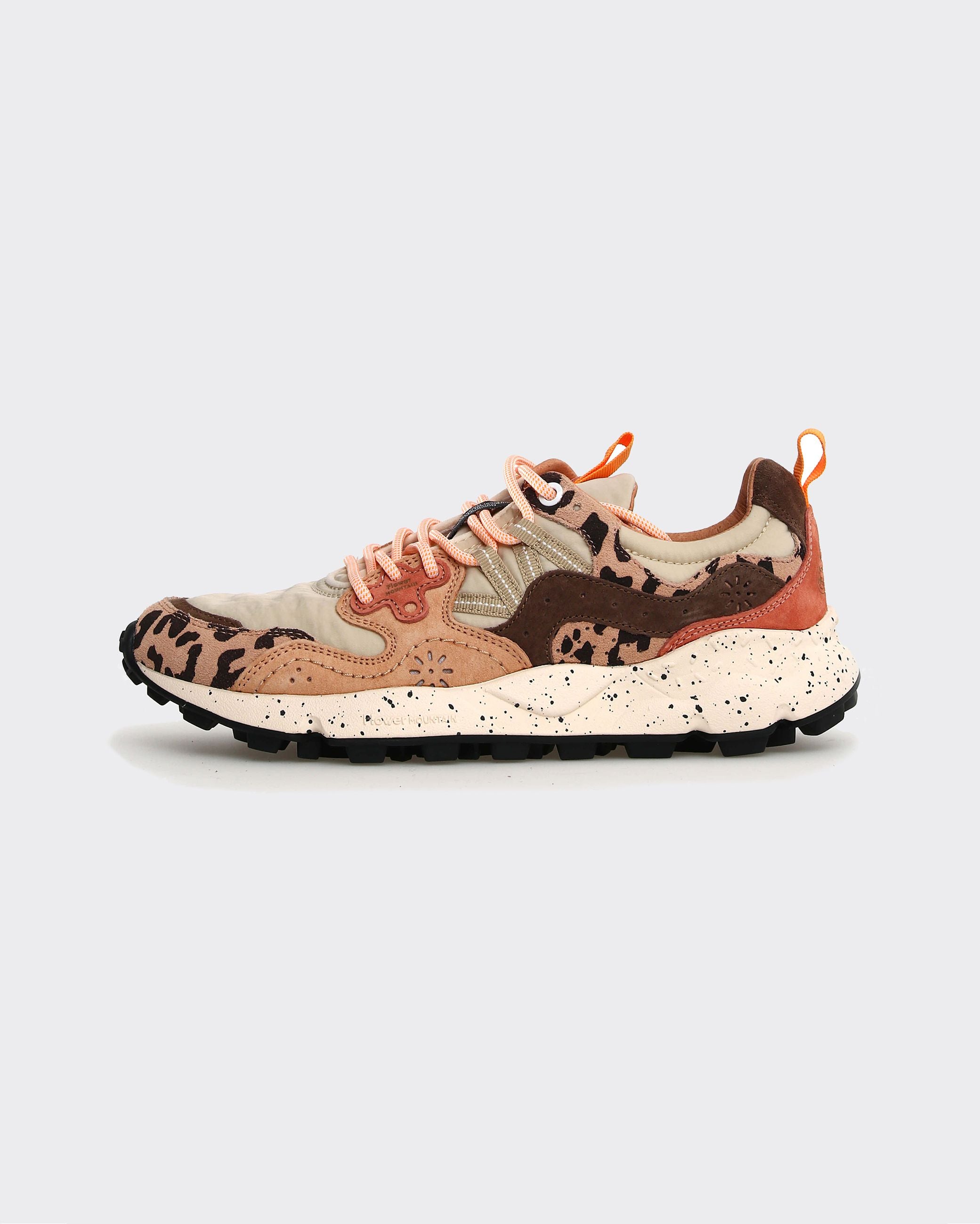 Flower Mountain Sneakers Yamano 3 Woman Suede-Print-Nylon Beige/Milk/Light Brown