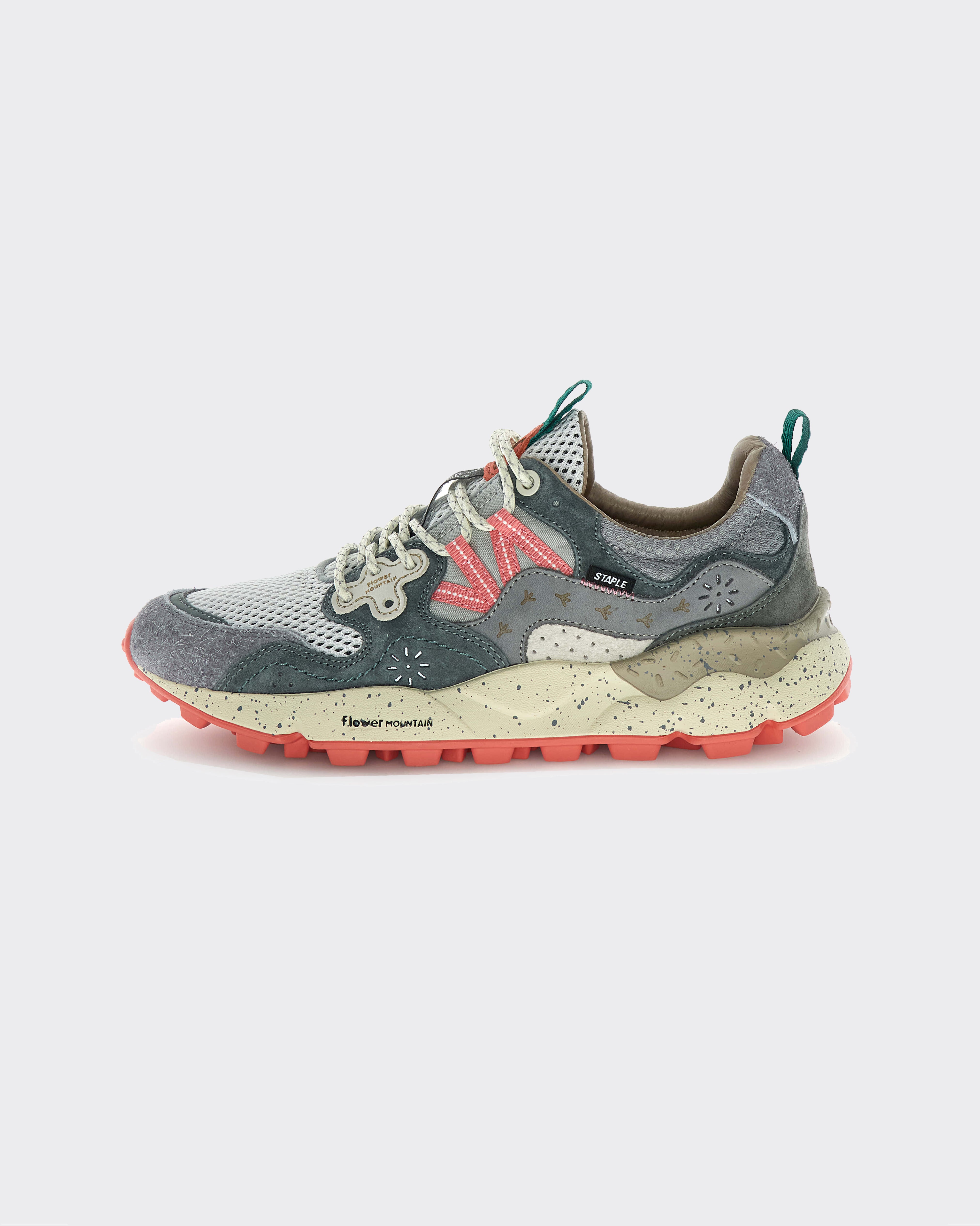 Flower Mountain Sneakers Yamano 3 X Jeff Staple 3 Uni Suede-Mesh Grey/Anthracite/Rose