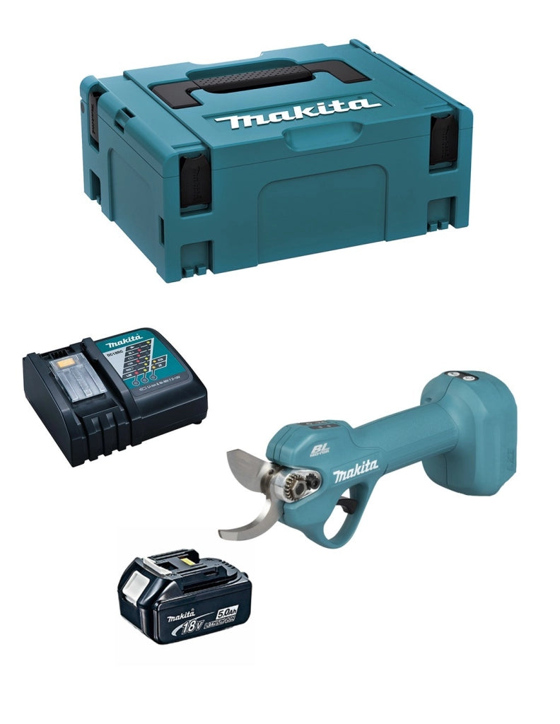Forbici da potatura MAKITA DUP181RT1J (1 x 5,0 Ah + DC18RC + MAKPAC 2)