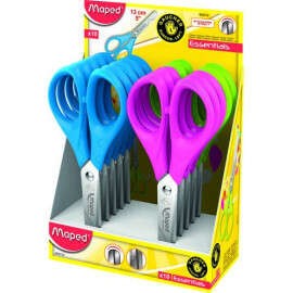 Forbici scolastiche Maped Essentials punta tonda 13 cm - Lame in acciaio inossidabile - Manico in plastica simmetrica - Colori assortiti Forbici scolastiche Maped Essentials punta tonda 13 cm - Lame in acciaio inossidabile - Manico in plastica simmetrica - Colori assortiti