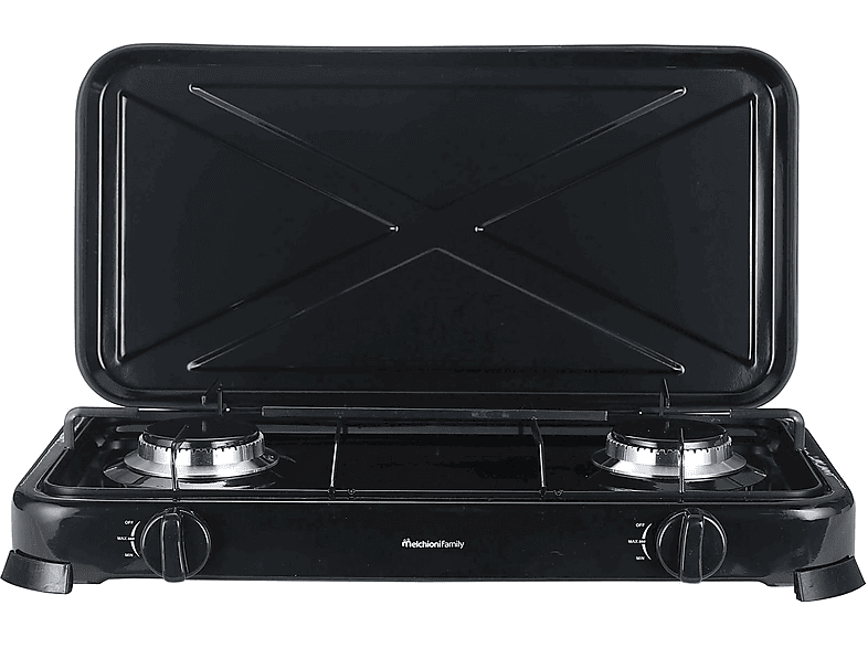 FORNELLO A GAS MELCHIONI FAMILY MINERVA2 NEW, Assorbimento potenza 2200 W, Zone di cottura 2, NERO