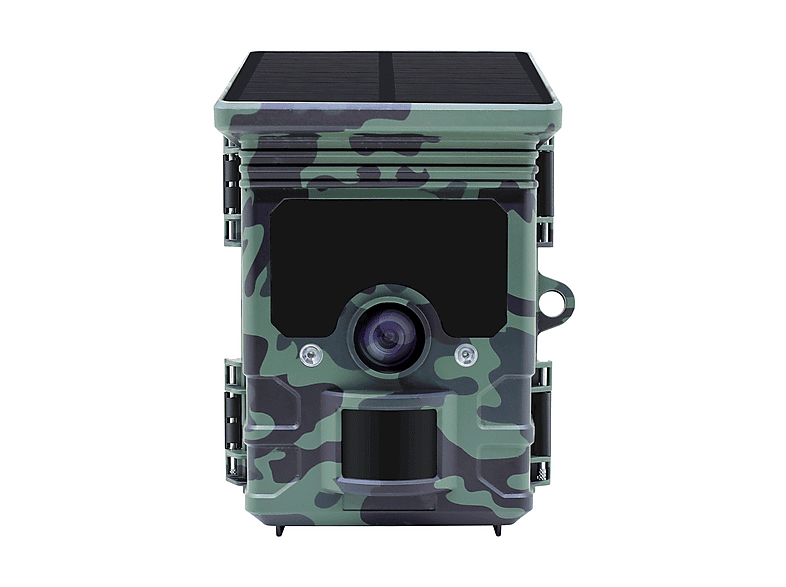 FOTOTRAPPOLA CAMOUFLAGE EZ Solar WiFi telecamera mimetica con APP, pannello solare, visione diurna e notturna, 46 MP, Video 4K, Tempo di attivazione: 0,2 secondi, Angolo Visuale: 90°