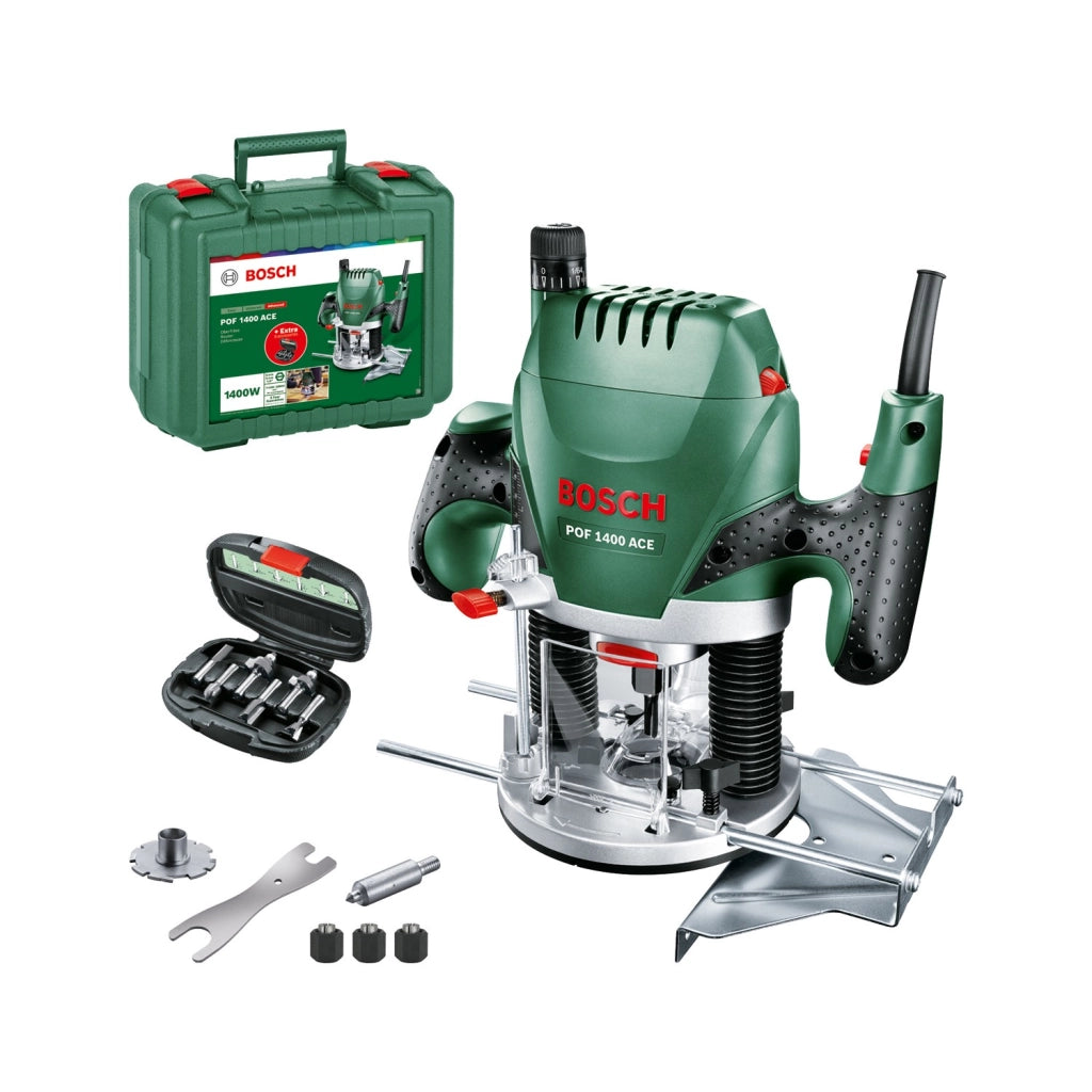 Fresatrice Verticale Bosch Hobby POF 1400 ACE 1400W con Set Frese – 060326C801