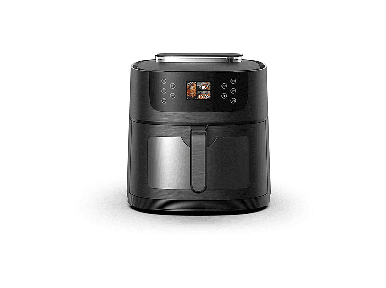 Friggitrice ad aria MELCHIONI DORA AI, capacità 8 l, potenza 1800 W, con intelligenza artificiale e vapore soft, 24 programmi, da 80 °C a 200 °C, Nero / Plastica Friggitrice ad aria MELCHIONI DORA AI, capacità 8 l, potenza 1800 W, con intelligenza artificiale e vapore soft, 24 programmi, da 80 °C a 200 °C, Nero / Plastica