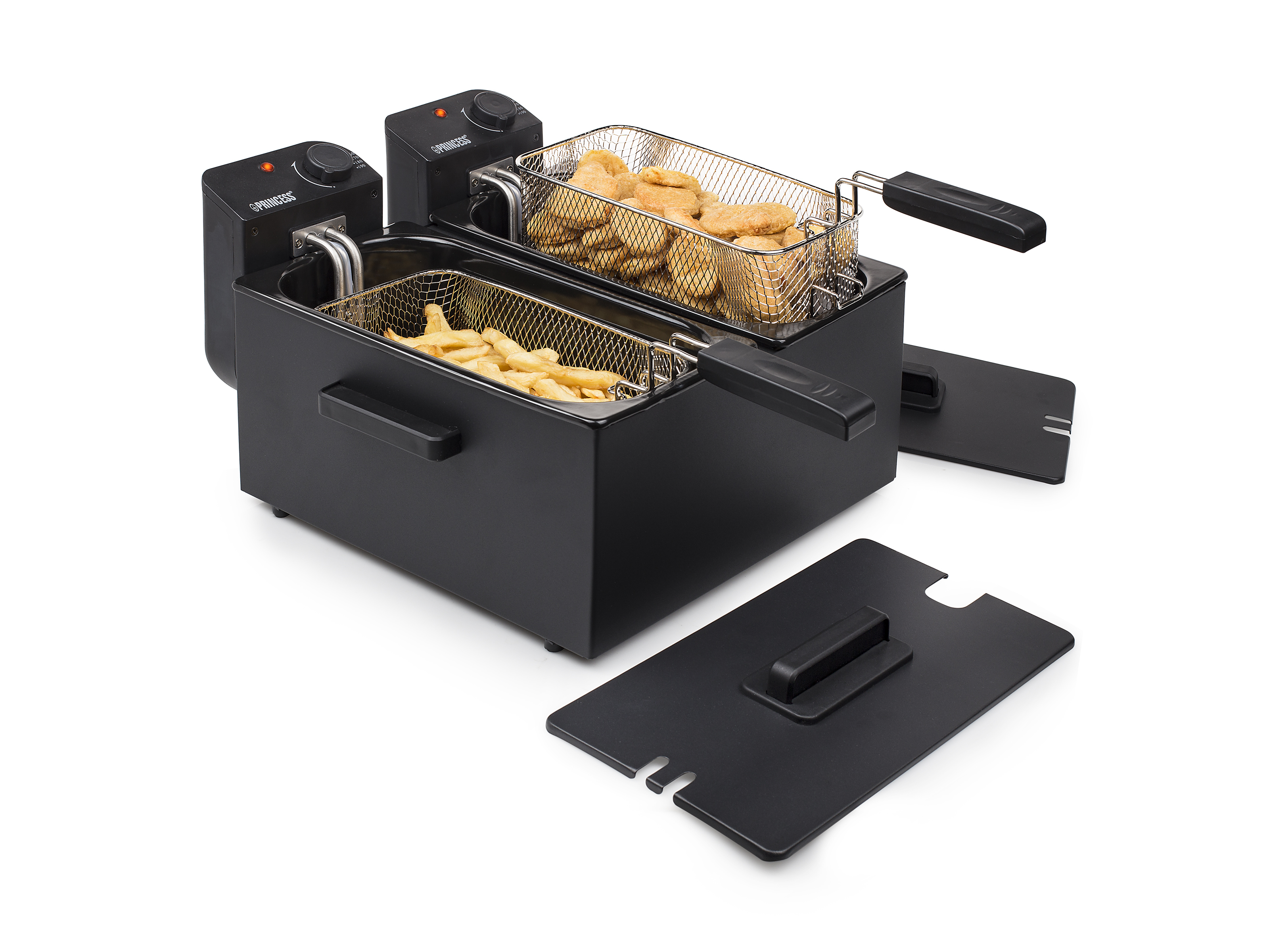FRIGGITRICE NERA DOPPIA 2x3LT INOX 3600W