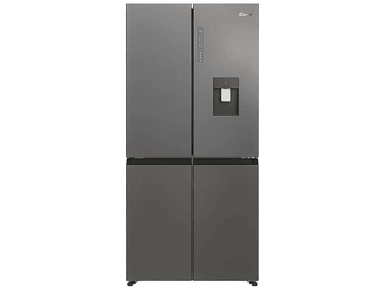 Frigorifero americano CANDY CFQQ5T817EWPS, Sistema Multi Flow: Sì; raffreddamento frigorifero: No Frost; congelatore: Frost, Capacità netta totale 463 l, Rumorosità: 35 dB(A), Dispenser acqua, Dimensioni: L 83,3 cm A 181,5 P 65 cm, Inox Look, Classe E
