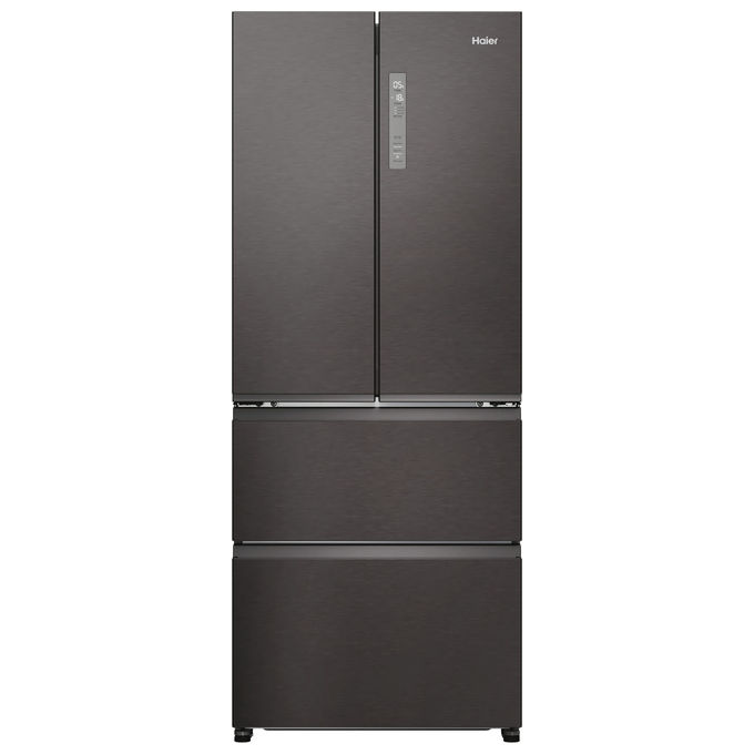 Frigorifero americano HAIER HFR3718ENMD, Sistema raffreddamento frigorifero: No Frost; congelatore: Frost, Capacità netta totale 402 l, Rumorosità: 37 dB(A), Dimensioni: L 68,8 cm A 177,5 P 70 cm, Inox Dark, Classe E