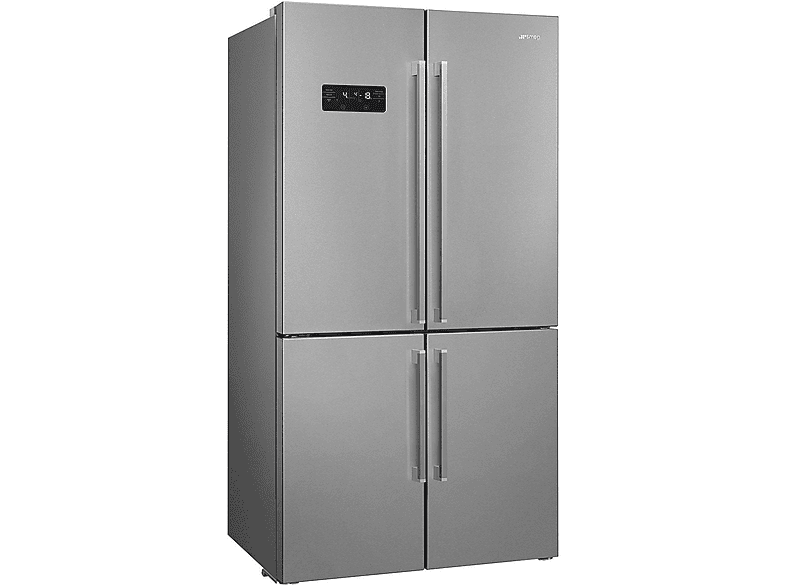 Frigorifero americano SMEG FQ60XDE, Sistema Multi Flow: Sì; raffreddamento frigorifero: No Frost; congelatore: Frost, Capacità netta totale 541 l, Rumorosità: 37 dB(A), Dimensioni: L 90,8 cm A 182,2 cm, Inox, Classe E