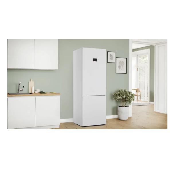 FRIGORIFERO COMBINATO BOSCH KGN497WDF, Capacità netta totale 440 l, Rumorosità: 35 dB(A), 4 ripiani, Dimensioni: L 70 cm A 203 P 66,7 cm, Bianco, Classe D