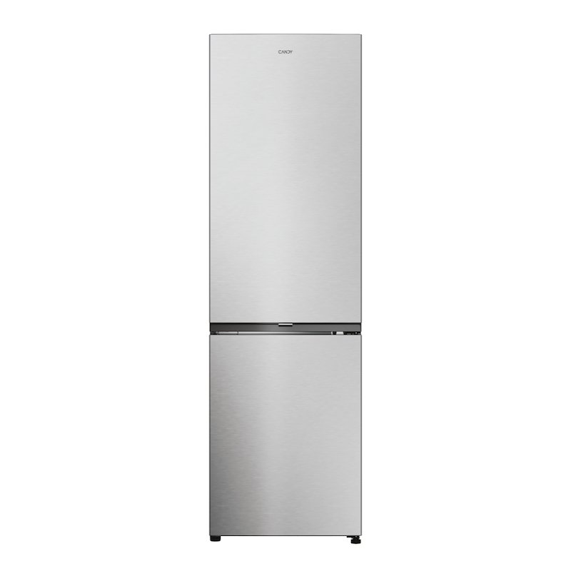 FRIGORIFERO COMBINATO CANDY CNCQ2T518EX, Capacità netta totale 279 l, Rumorosità: 38 dB(A), 4 ripiani, Dimensioni: L 54,5 cm A 182,5 P 60,2 cm, Inox, Classe E