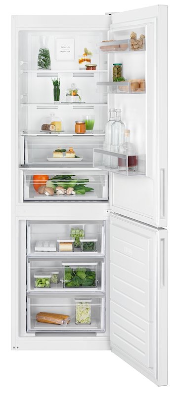 FRIGORIFERO COMBINATO ELECTROLUX LNT5ME32W1, Capacità netta totale 331 l, Rumorosità: 38 dB(A), 3 ripiani, Dimensioni: L 59,5 cm A 186 P 65 cm, Bianco, Classe E