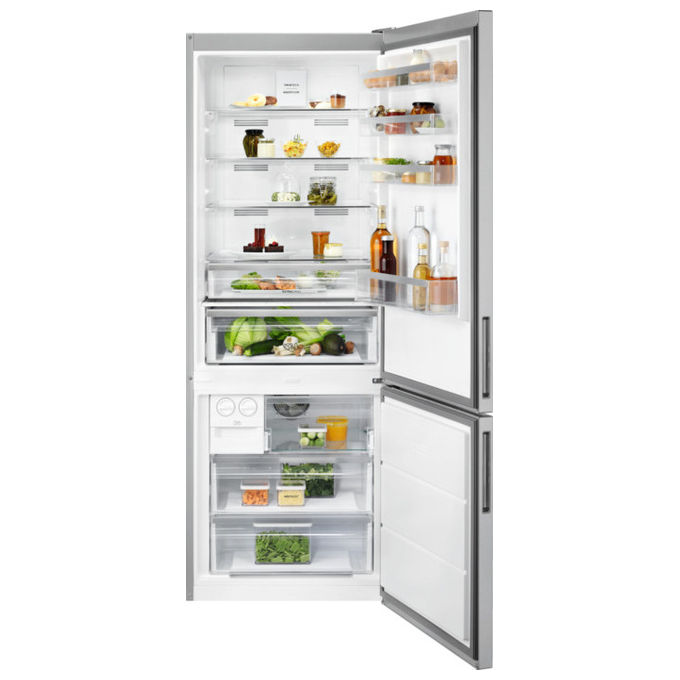 FRIGORIFERO COMBINATO ELECTROLUX LNT7MF46X2, Capacità netta totale 481 l, Rumorosità: 43 dB(A), 4 ripiani, Dimensioni: L 70 cm A 192 P 71,2 cm, Inox Antimpronta, Classe F