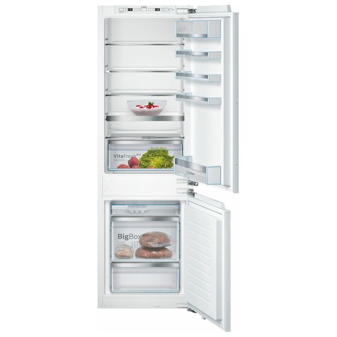 FRIGORIFERO DA INCASSO BOSCH KIS86AFE0, Capacità netta totale 266 l, Rumorosità: 36 dB(A), 5 ripiani, Dimensioni: L 55,8 cm A 177,2 P 54,5 cm, Bianco, Classe E