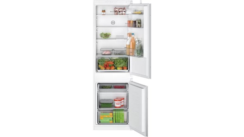 FRIGORIFERO DA INCASSO BOSCH KIV865SE0, Capacità netta totale 267 l, Rumorosità: 35 dB(A), 4 ripiani, Dimensioni: L 54,1 cm A 177,2 P 54,8 cm, Bianco, Classe E
