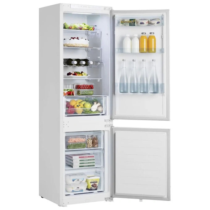 FRIGORIFERO DA INCASSO HISENSE RB3B240NEWE, Capacità netta totale 246 l, Rumorosità: 38 dB(A), 3 ripiani, Dimensioni: L 54 cm A 177,2 P cm, Bianco, Classe E
