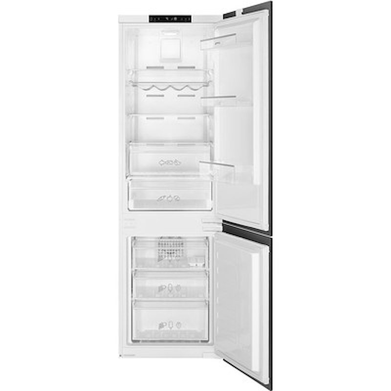 FRIGORIFERO DA INCASSO SMEG C8174TNE, Capacità netta totale 254 l, Rumorosità: 38 dB(A), 3 ripiani, Dimensioni: L 54 cm A 177,5 P 54,5 cm, Bianco, Classe E