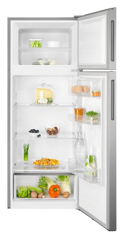 FRIGORIFERO DOPPIA PORTA ELECTROLUX LTB1AE24U0, Capacità netta totale 206 l, Rumorosità: 39 dB(A), 3 ripiani, Dimensioni: L 55 cm A 143,4 P 54,7 cm, Inox, Classe E