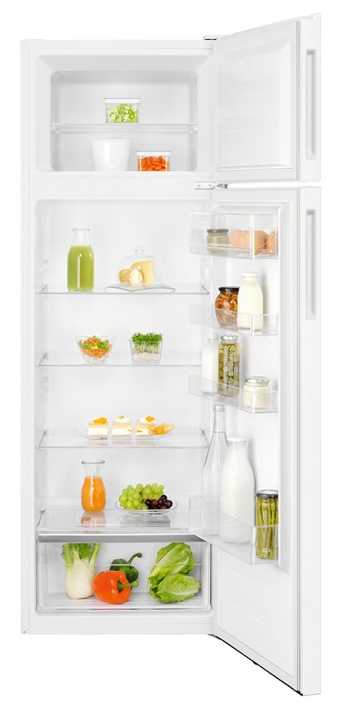 FRIGORIFERO DOPPIA PORTA ELECTROLUX LTB1AE28W0, Capacità netta totale 244 l, Rumorosità: 40 dB(A), 4 ripiani, Dimensioni: L 55 cm A 161 P 54,7 cm, Bianco, Classe E