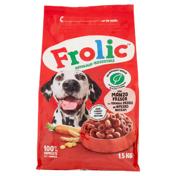 Frolic Complete Dog con Manzo Carote e cereali 1,5 kg - Croccantini per cani - 1° ORDINE? scegli tra BZR5 - BZR20 + 200 pt fedeltà