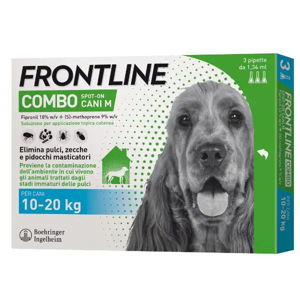 Frontline Combo Cani x3 Pipette Antiparassitario per Cani (10-20 Kg) Contro Pulci Zecche e Pidocchi