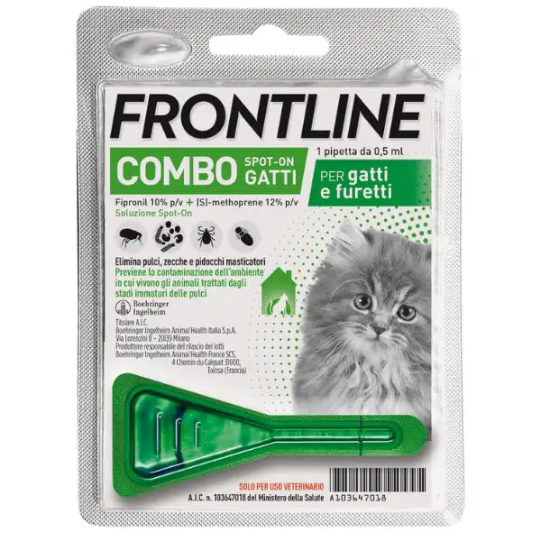 Frontline Combo Gatti x1 Pipetta Antiparassitario Contro Pulci Zecche e Pidocchi