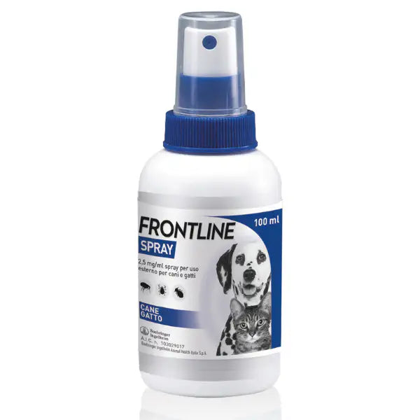 Frontline Spray Protegge Cani Gatti E Cuccioli Da Pulci Zecche E Pidocchi 100 ml