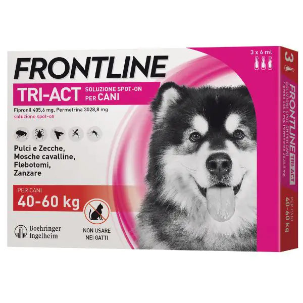 Frontline Tri-Act Antiparassitario Per Cani 40-60Kg Contro Parassiti E Insetti Volanti 3 Pipette
