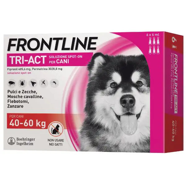 Frontline Tri-Act Antiparassitario Per Cani 40-60Kg Contro Parassiti E Insetti Volanti 6 Pipette