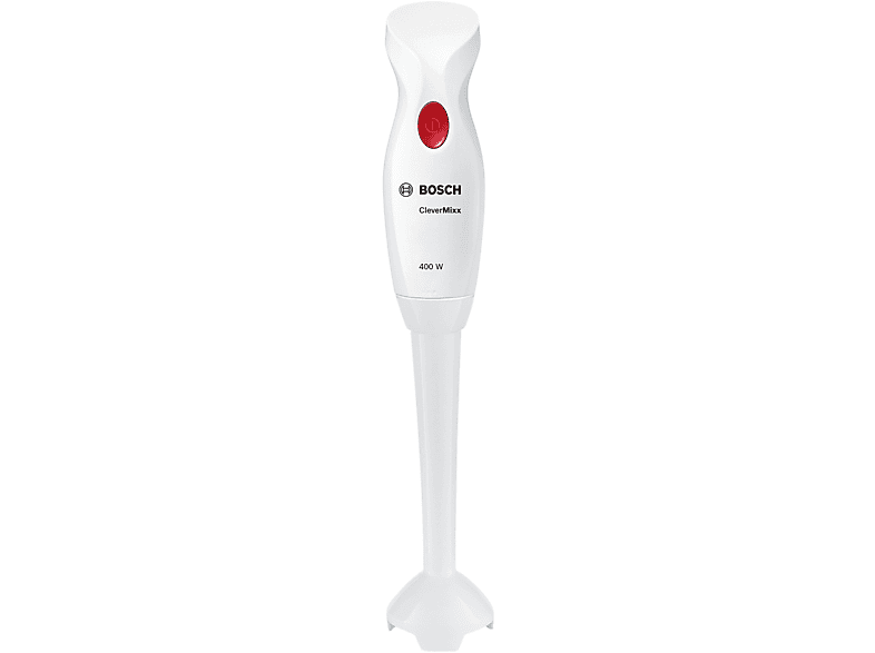 Frullatore a immersione BOSCH MSM14000, 400 W, Impugnatura Ergonomica, Facile da Usare, Piede Removibile, Bianco, Rosso