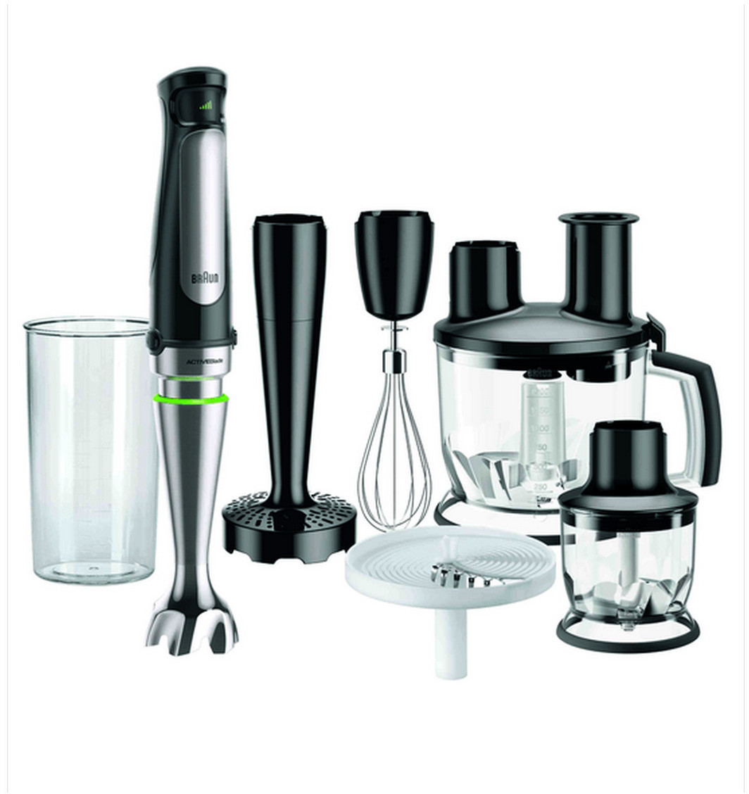 Frullatore ad immersione BRAUN MultiQuick 7X MQ7087X, con Tritatutto, 1000W, Bianco