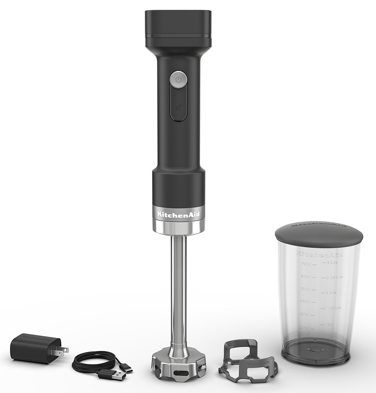 FRULLATORE AD IMMERSIONE KITCHENAID 5KHBRV75BM, Recipiente da 1 l, Black matte