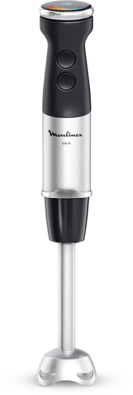 FRULLATORE AD IMMERSIONE MOULINEX Quickchef+ 3 in 1 DD6738, Potenza massima 1000 W, Recipiente da 0.8 l, Livelli di potenza 20 velocità, Nero/Acciaio