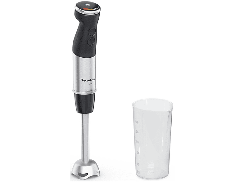 Frullatore ad immersione MOULINEX Quickchef+ DD6718, Potenza massima 1000 W, Recipiente da 0.8 l, Livelli di potenza 20 velocità, Acciaio inox/nero