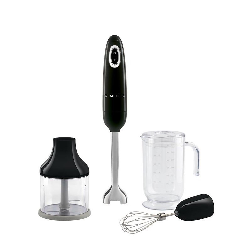 Frullatore ad immersione SMEG HBF03BLEU, Potenza massima 700 W, Recipiente da 1.4 l, Livelli di potenza 2 velocità, nero