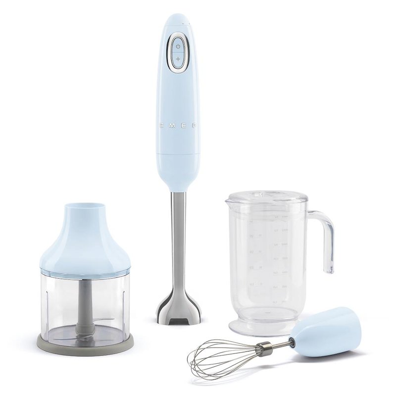 Frullatore ad immersione SMEG HBF03PBEU, Potenza massima 700 W, Recipiente da 1.4 l, Livelli di potenza 2 velocità, Azzurro