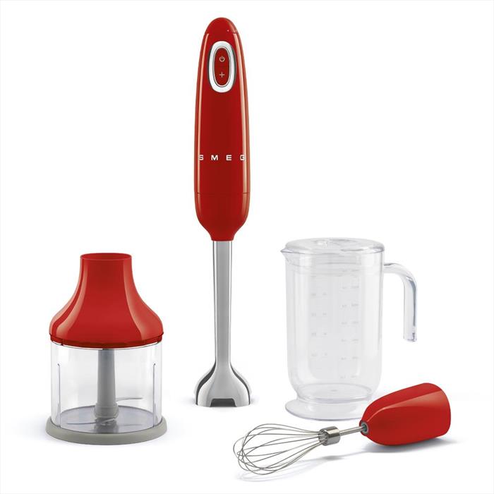 Frullatore ad immersione SMEG HBF03RDEU, Potenza massima 700 W, Recipiente da 1.4 l, Livelli di potenza 2 velocità, rosso