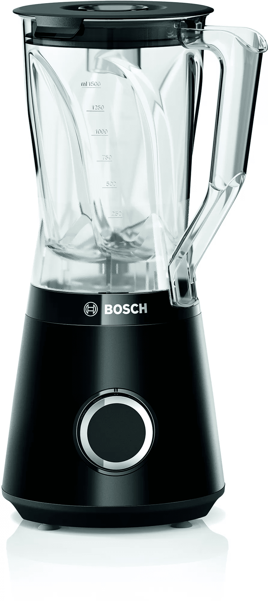 Frullatore BOSCH MMB6141B, 1200W, 30.000 giri/min, Lame Rinforzate in Acciaio Inox, Bicchiere Tritan da 1.5 L, Componenti Lavabili Lavastoviglie, Nero