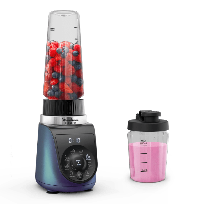 FRULLATORE MOULINEX Frullatore Blend Up LM19H4, Potenza 1000 W, Caraffa da 0.7 l, Tritan, Lame Powelix, Blu