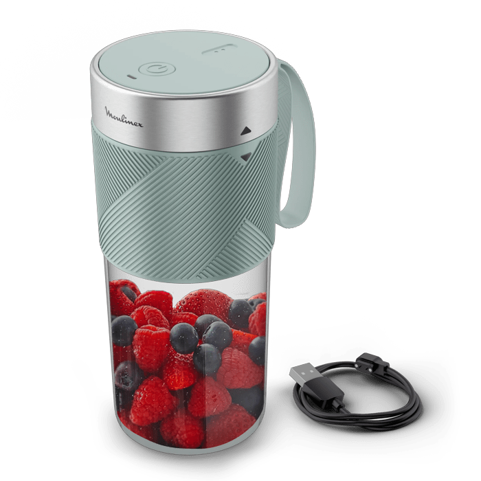 FRULLATORE MOULINEX LM1C04, Caraffa da 0.3 l, 1 velocità, Tritan infrangibile, Acciaio inox, Eucalipto