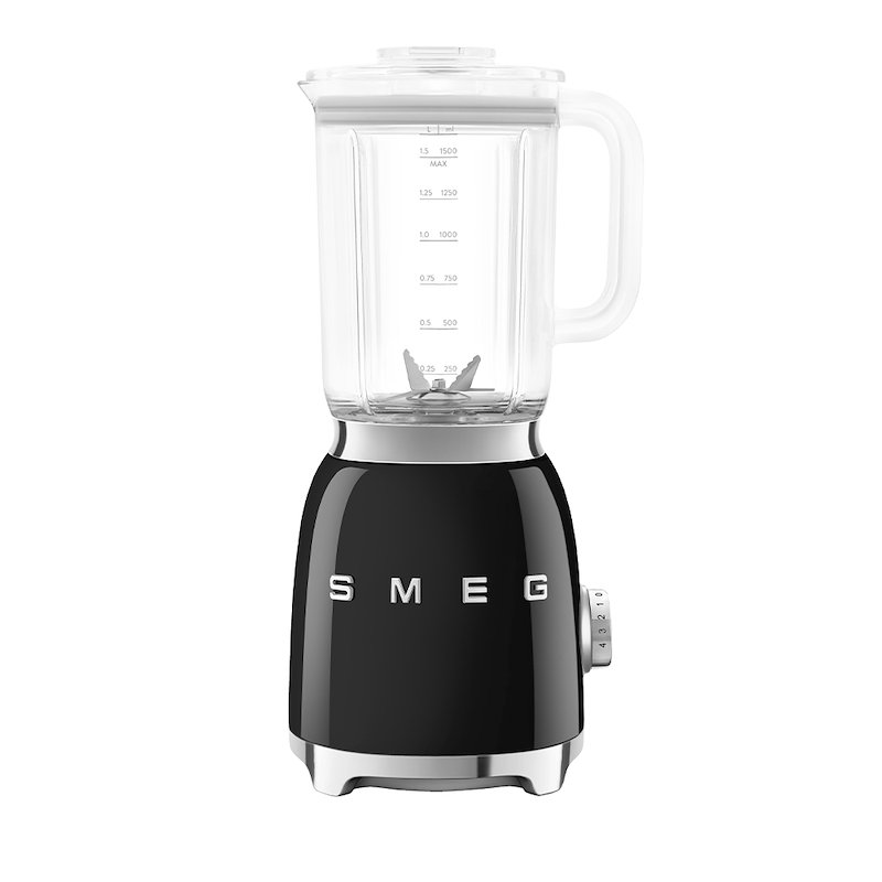FRULLATORE SMEG BLF03BLEU, Potenza 800 W, Caraffa da 1.5 l, 4 velocità, Plastica, Acciaio inox, nero