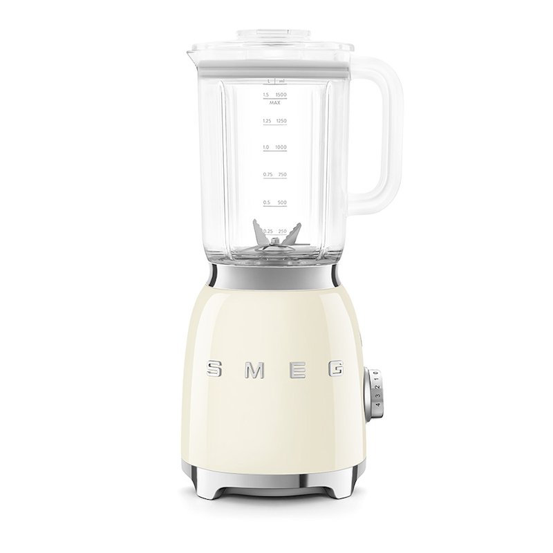 FRULLATORE SMEG BLF03CREU, Potenza 800 W, Caraffa da 1.5 l, 4 velocità, Plastica, Acciaio inox, CREMA