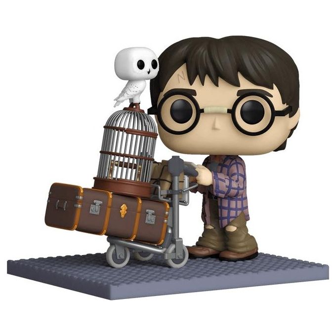 FUNKO 57360 Pop! Deluxe Personaggio d'azione da collezione Harry Potter che spinge il carrello con bagagli e Edvige colore Multicolore