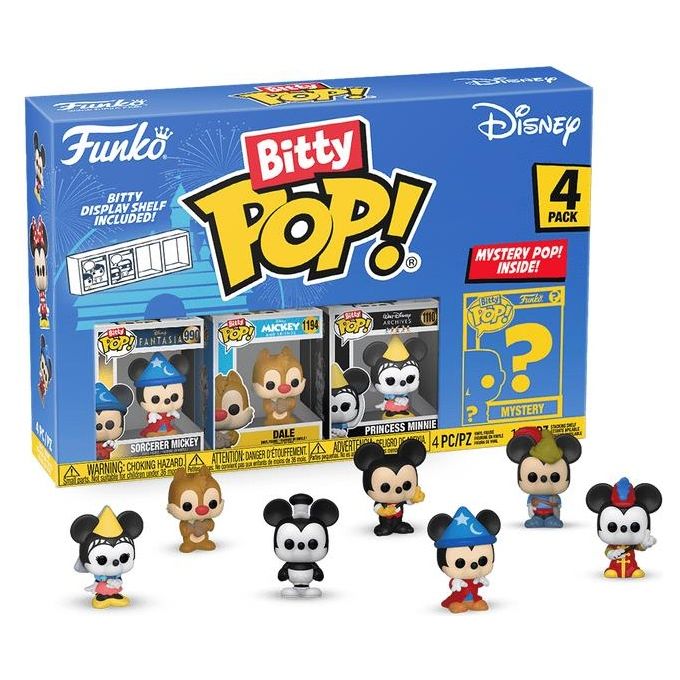 Funko Pop! Personaggio Collezione Funko pop Bitty Disney Sorcerer Mickey 4 Pezzi Pack