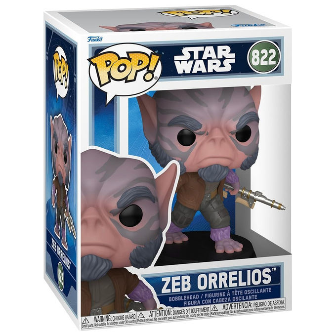 Funko pop! Star Wars The Mandalorian and Grogu figura in vinile Zeb Orrelios 95 cm collezione #822