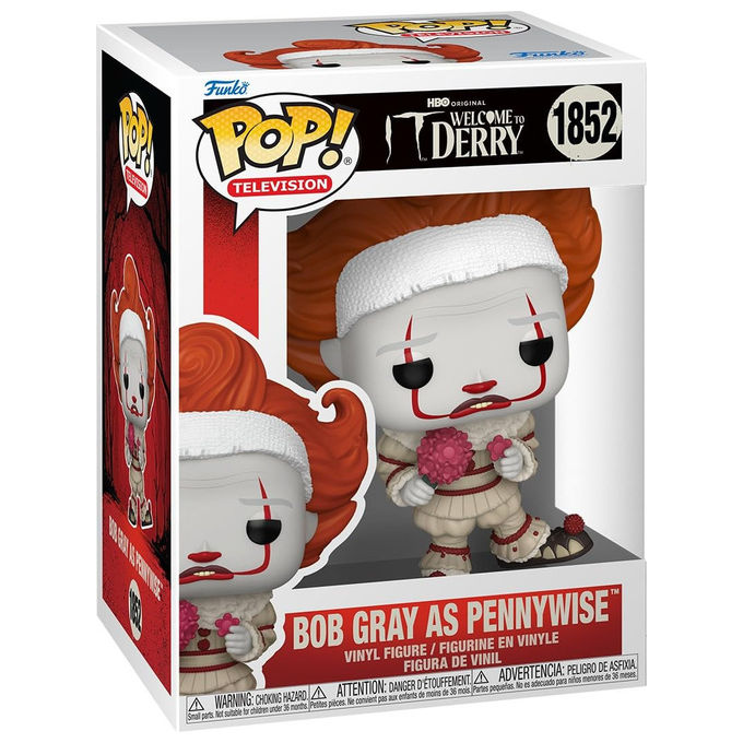 Funko, Pop Television: It Welcome to Derry Bob Gray come Pennywise, Figura Vinile Funko, Pop Television: It Welcome to Derry Bob Gray come Pennywise, Figura Vinile