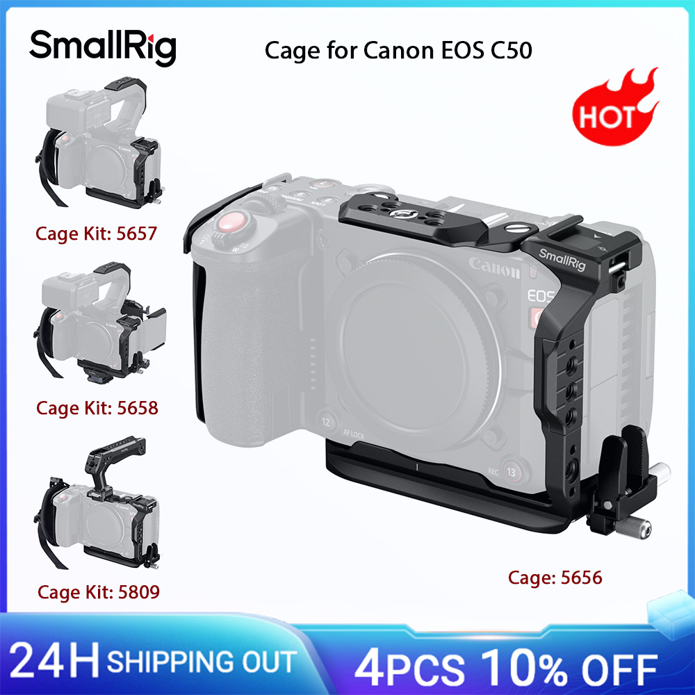 Gabbia per fotocamera SmallRig C50 per Canon EOS C50 w Morsetto per cavo NATO Compatibilità modulare con impugnatura superiore XLR originale di Canon