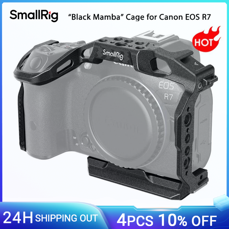 Gabbia per fotocamera SmallRig per gabbia Canon EOS R7 R10 con supporto per piastra a sgancio rapido Arca-Swiss per DJI RS3/RS 2 per riprese Multiple