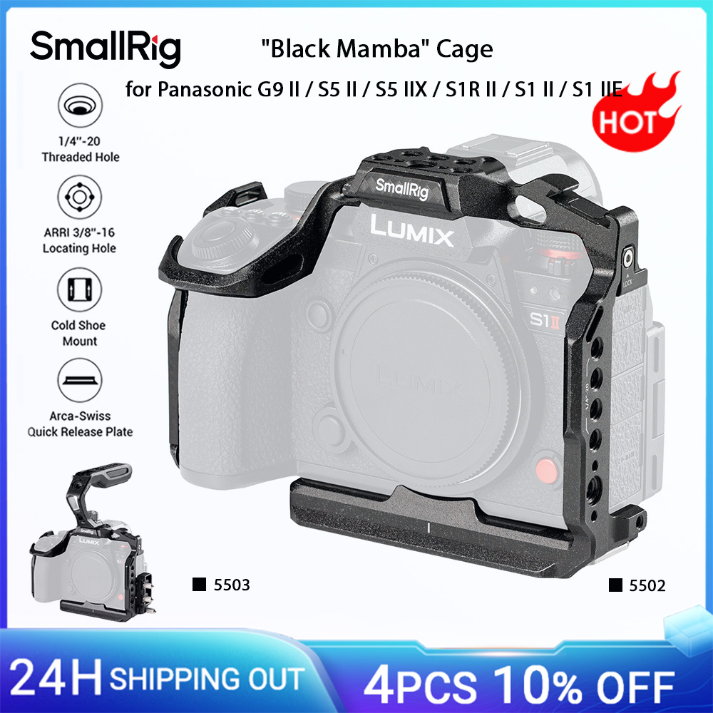 Gabbia SmallRig "Black Mamba" per Panasonic G9 II / S5 II /S5 IIX/S1R II/S1 II/S1 IIE con piastra a sgancio rapido per Arca-Swiss -5502